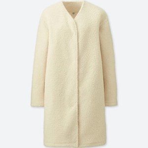 Uniqlo Teddy Coat with Snap Buttons and Pockets